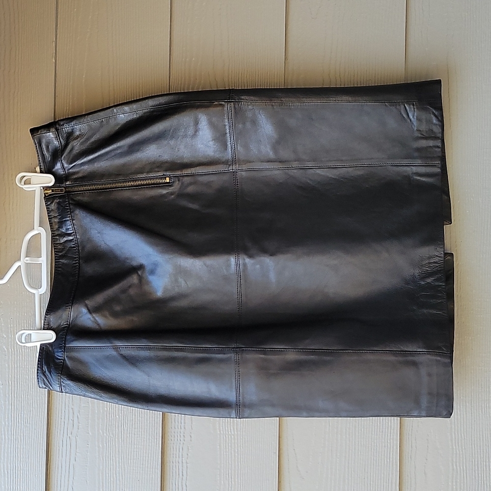 Worthington Lambskin Leather Pencil Skirt Size 12